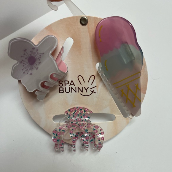 NWT ice cream 🍦🌺🍦 Spa Bunny Hair Claws Clips set of 3 - Picture 12 of 14